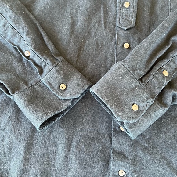 Celtic Ranchwear Grandfather Button Down Irish Linen Band Collar Western 2XL GUC - Picture 7 of 11